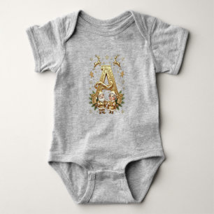 Body Para Bebé Letter A: Royal Gold Luxury Christmas