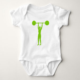 Body Para Bebé Levantamiento de Pesas 02 - Verde Marciano