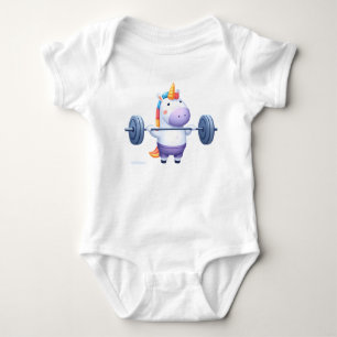 Body Para Bebé Levantamiento de pesas de unicornio – Divertido un