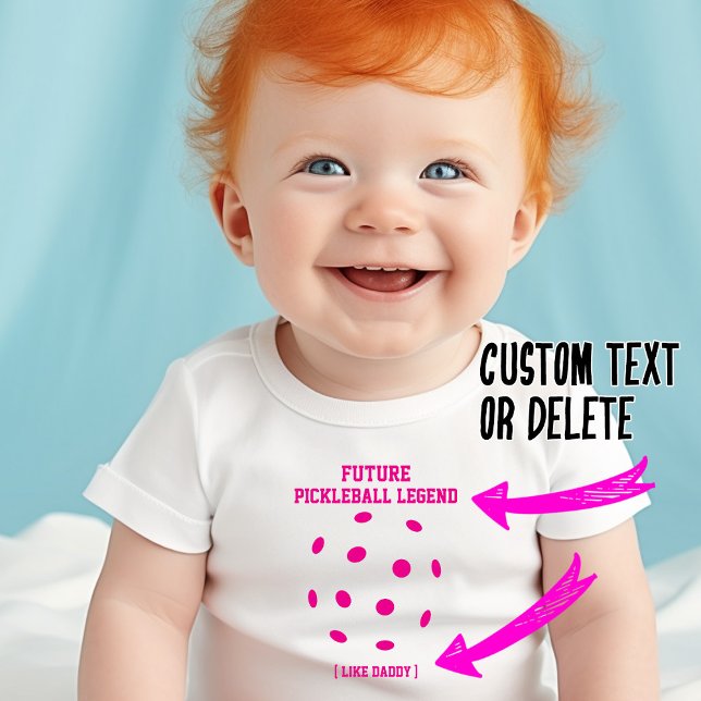 Body Para Bebé LEYENDA DEL FUTURO DE Pickleball, como Papi (Super cute (like the baby) Future Pickleball Legend.... like Daddy - customizable text baby bodysuit)