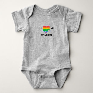 BODY PARA BEBÉ LGBT AMO A MIS MAMÁS GAYS