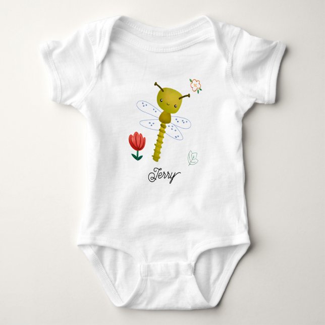 Body Para Bebé Libélula sonriente linda (Anverso)