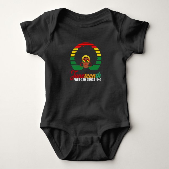 Body Para Bebé Libertad Negra Gratis desde 1865 Juneteenth (Anverso)