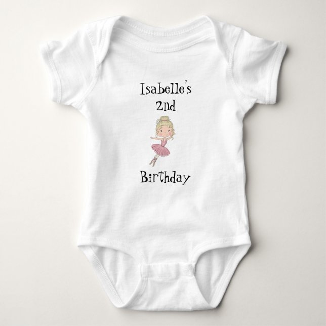 Body Para Bebé Light Ballerina Birthday Party Bodysuit (Anverso)