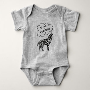 Body Para Bebé Lil' Cub el nombre de tu bebé y lobo con palabras