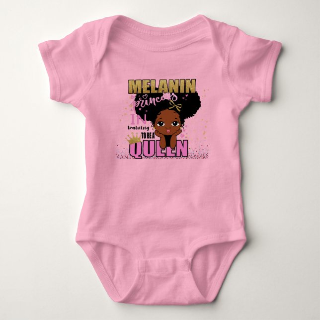 Body Para Bebé Lilibet Fashion - Melanin Princess Training Queen (Anverso)