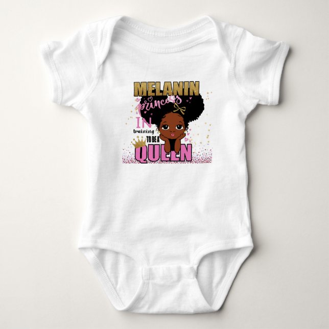 Body Para Bebé Lilibet Fashion - Melanin Princess Training Queen (Anverso)