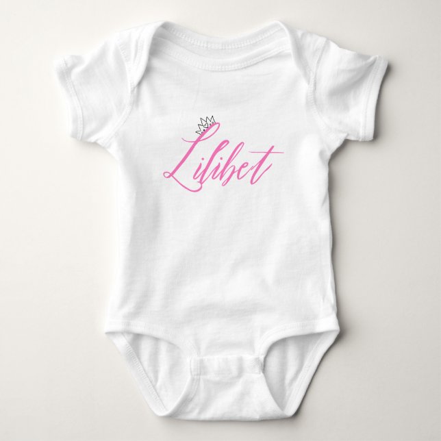 Body Para Bebé Lilibet nombrada moda adecuada para una princesa (Anverso)