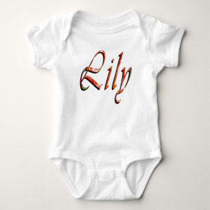 Body Para Bebé "Lily" Nombre Floral Rojo de Lily,