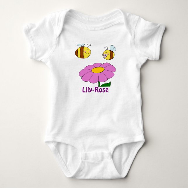 Body Para Bebé Lily-Rosa Named baby girl gifts - personalizado (Anverso)