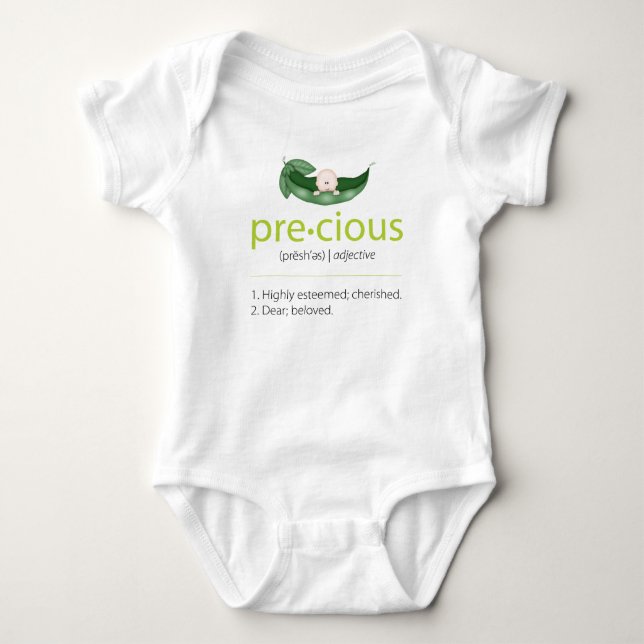 Body Para Bebé Lime "Precious" Pea-in-a-Pod Baby Tee (Anverso)