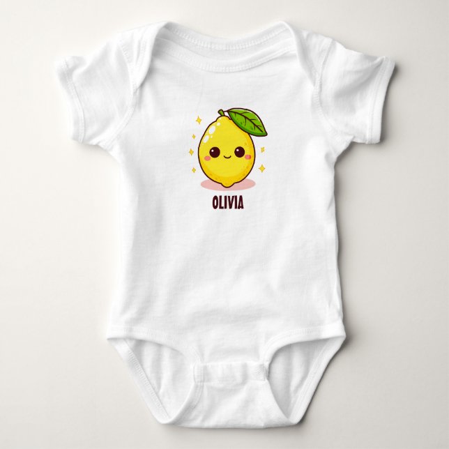 Body Para Bebé Limon Amarillo Personalizado Adorable (Anverso)
