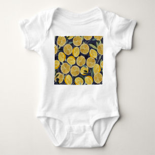 Body Para Bebé Limón, rama de olivo, cosecha sin costura.