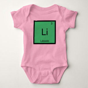 Body Para Bebé Lincoln Nombre Química Elemento Tabla Periódica