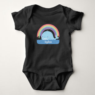 Body Para Bebé Linda Ballena y Arcoíris Personalizados