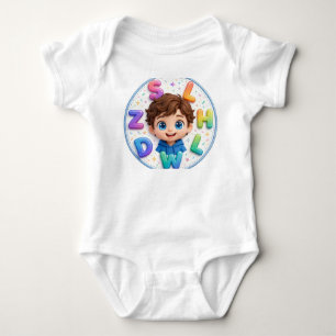 Body Para Bebé Lindo Bodysuit de Letras del Alfabeto en 3D para B