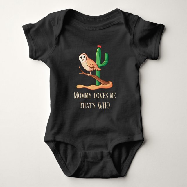 Body Para Bebé lindo búho unisex búho mamá amor añadir texto (Anverso)