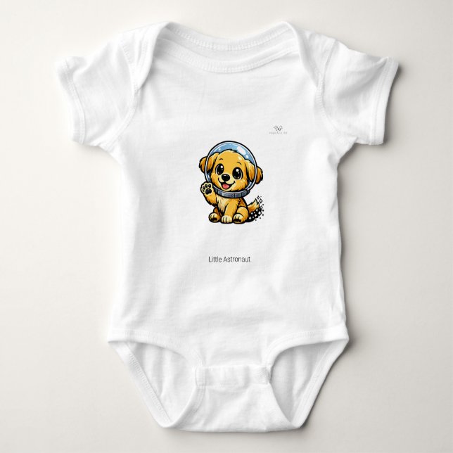 Body Para Bebé Lindo cachorro astronauta Chibi personalizado (Anverso)