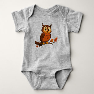 Body Para Bebé Lindo, caprichoso búho vintage de otoño