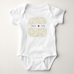 Body Para Bebé Lindo Elegante De Moda Estrellas Doradas Nombre Am