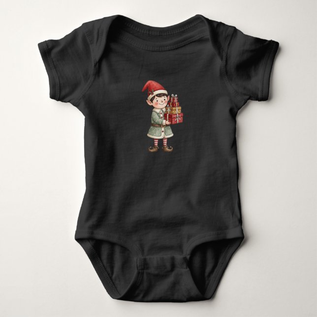 Body Para Bebé Lindo Elfo de Navidad  (Anverso)