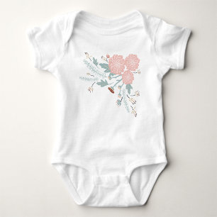 Body Para Bebé Lindo floral rosa crema azul