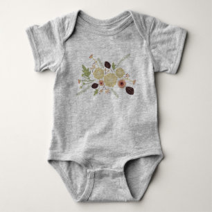 Body Para Bebé Lindo Floral Rosa Marrón