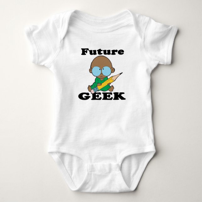 Body Para Bebé lindo futuro geek negro bebé (Anverso)