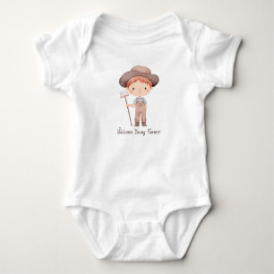 Body Para Bebé Lindo joven agricultor al estilo acuarela