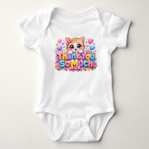 Body Para Bebé Lindo Kawaii Gracias Cat Nombre Rosa Pastel