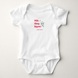 Body Para Bebé Lindo "Leche. Dormir. Repetir." Cuna para bebé y a