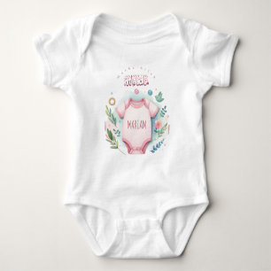 Body Para Bebé Lindo Mashallah Floral Acuarela Nombre Islámico