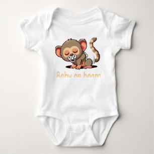 Body Para Bebé Lindo mono durmiendo de dibujos animados   Coche c