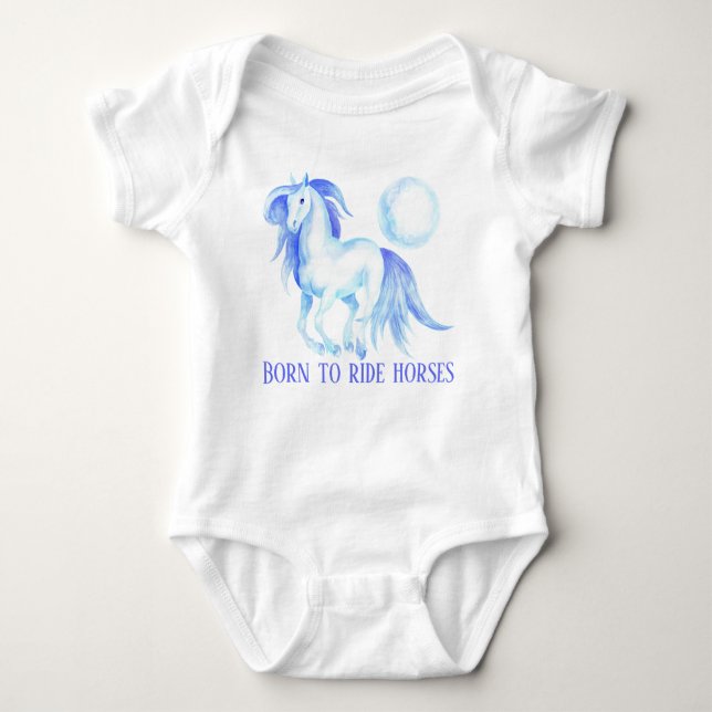 Body Para Bebé lindo nacido para montar a caballo Baby Bodysuit (Anverso)