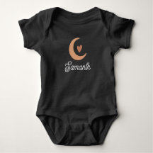 Lindo nombre monograma de corazón y luna boho para