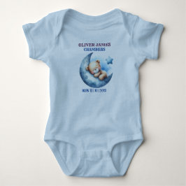 Body Para Bebé Lindo oso azul bebé media luna creciente