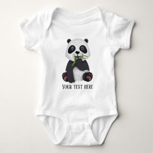 Body Para Bebé lindo oso panda agregar texto unisex