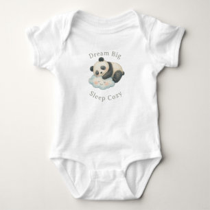 Body Para Bebé Lindo Panda Dormido en Nube Acuarela