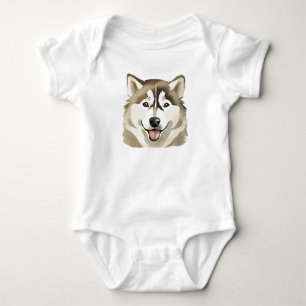 Body Para Bebé Lindo perro lobo de Husky siberiano divertido Perr