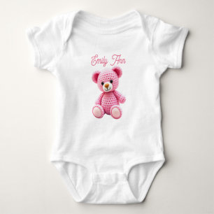 Body Para Bebé Lindo Personalizado de Bebé Niña Crochet Rosa