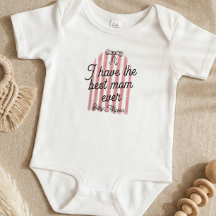 Body Para Bebé Lindo Rosa y Blanco Tengo la Mejor Mamá del Mundo 