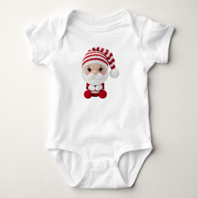 Body Para Bebé Lindo Santa de ganchillo Navidad  (Anverso)