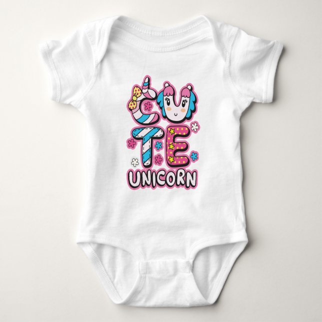 Body Para Bebé Lindo unicornio  (Anverso)