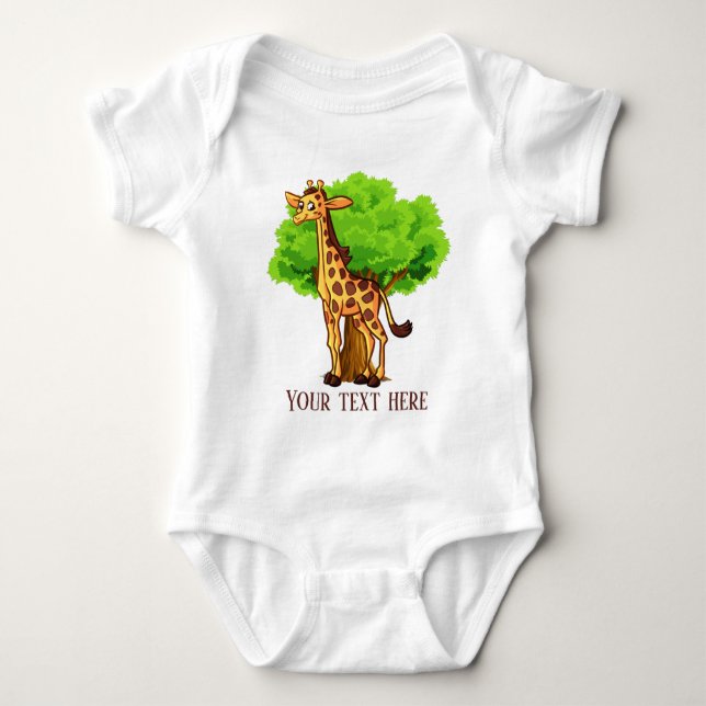 Body Para Bebé lindo unisex giraffe añadir texto (Anverso)