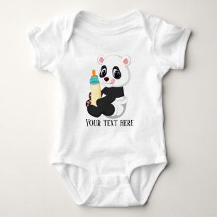 Body Para Bebé lindo unisex oso Panda agregar texto