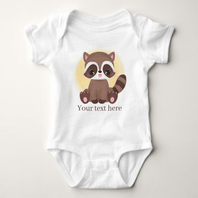 Body Para Bebé lindo unisex raccoon añadir texto (Anverso)