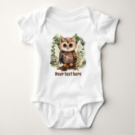Body Para Bebé lindo woodland owl unisex agregar texto