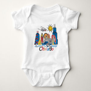 Body Para Bebé Línea aérea de Chicago Kids