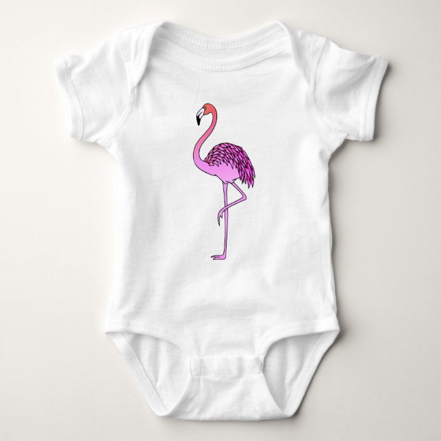 Body Para Bebé Lineart de pájaros Flamingo rosa-57667 (Anverso)