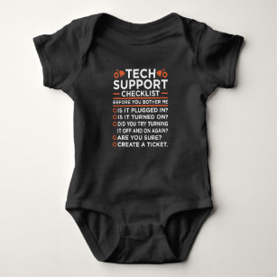 Body Para Bebé Lista de comprobación de soporte técnico Programad